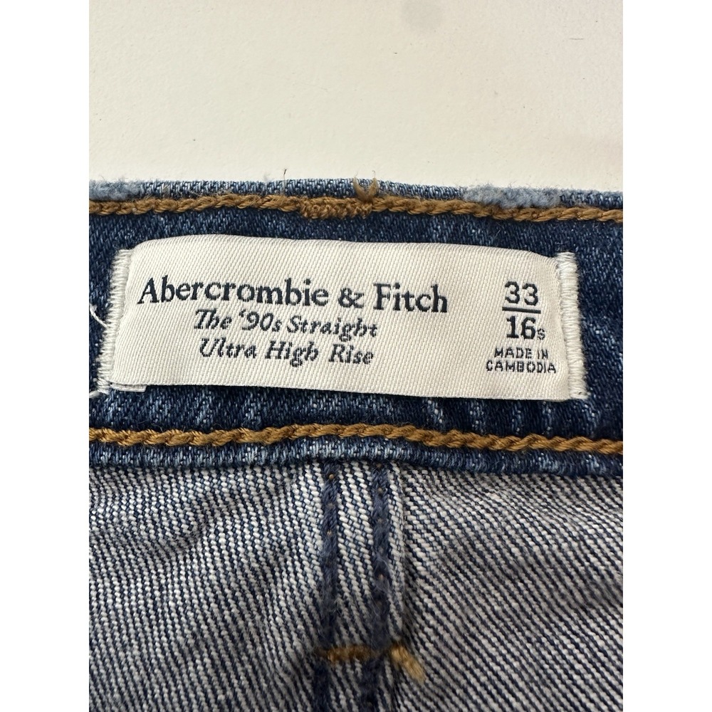 Abercrombie Fitch Jeans Womens Size 33 The 90s Slim Straight Ultra High Rise New - Picture 3 of 8